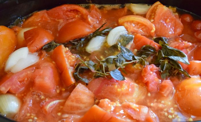 simmered tomatoes